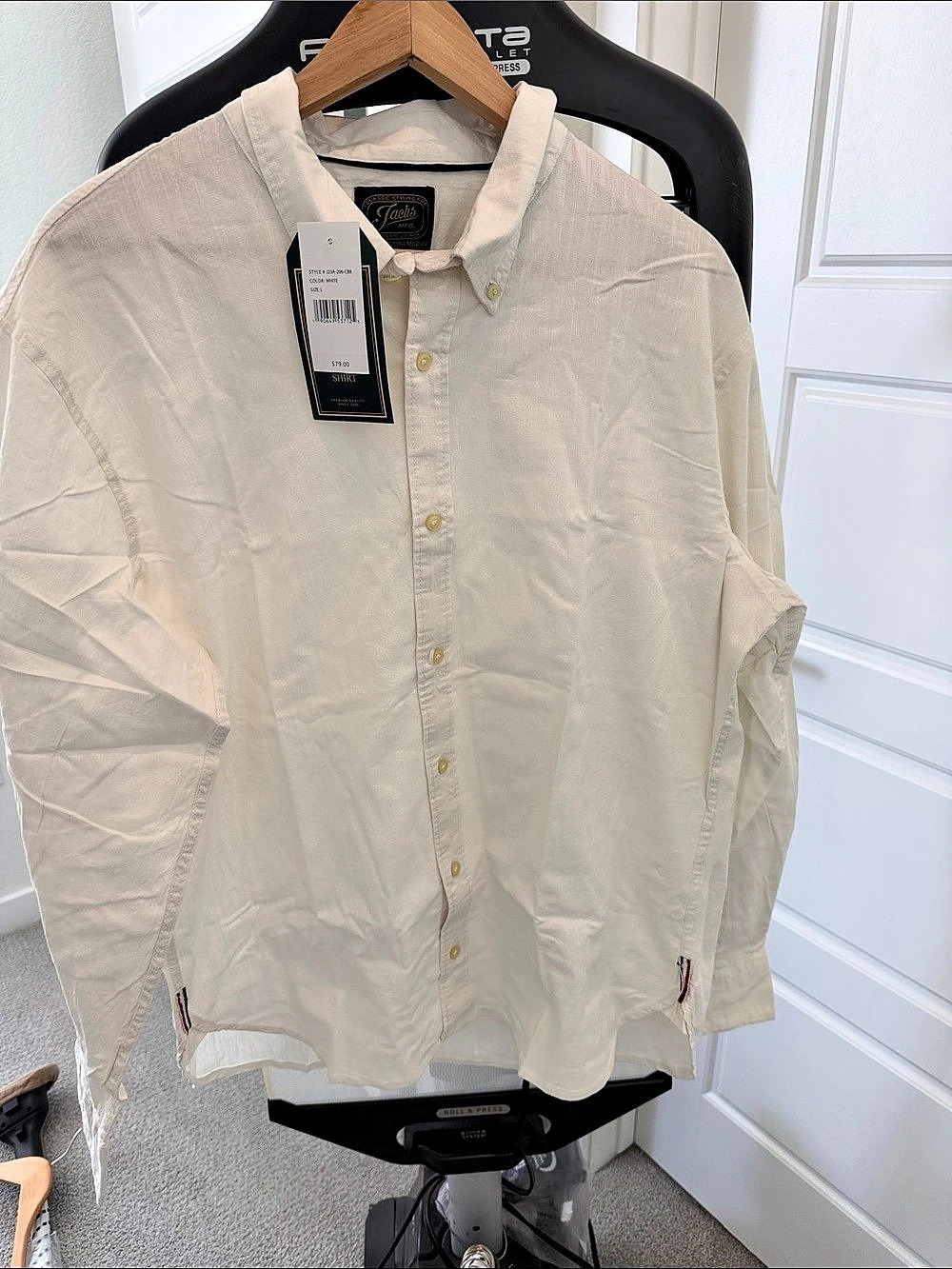 Jachs The Heritage Chambray Shirt Chambray Button Down in White Size Large NWT